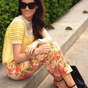 Anthropologie floral pants